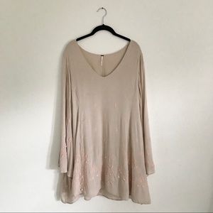 Free People Embroidered Bell Sleeve Dress
